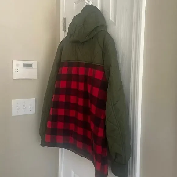 American Stitch (Red Black Green) Flannel Mens Jacket, A67